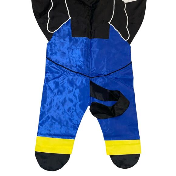 3D Dog Garden Flag Country Pup Blue Overalls Frog Butterfly Hanging Paws 37" - Picture 4 of 7